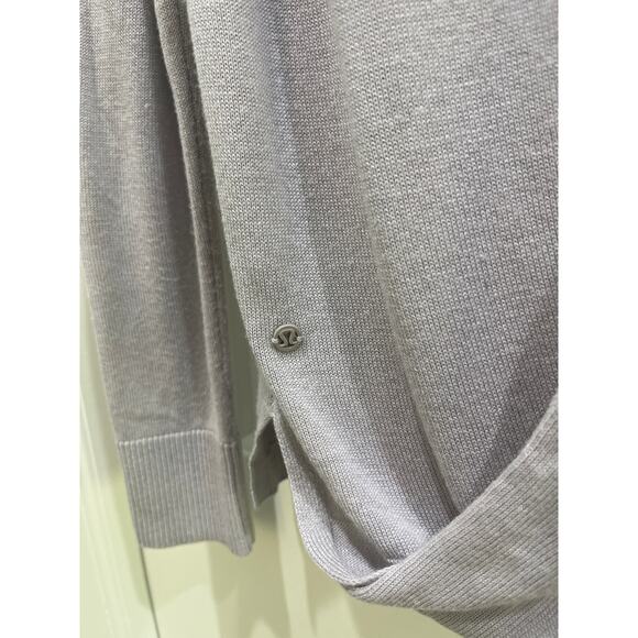Lululemon Back to Balance Long Sleeve Cashmere Sweater Iced Iris Sz M - Picture 9 of 10